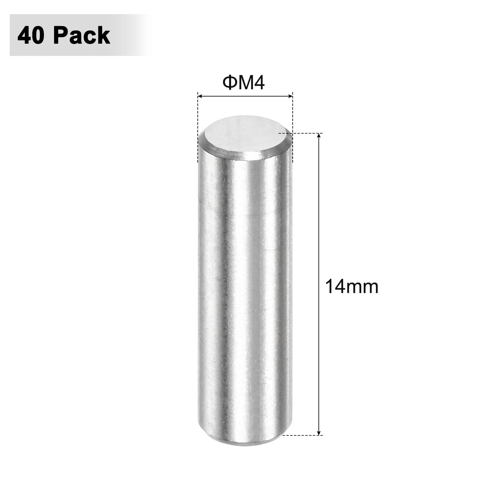M METERXITY 40-Pack 4 x 14 mm Dowel Pin, 316 Stainless Steel Support Pin Fastener Elements for Metal Devices/Wooden Projects - Image 3