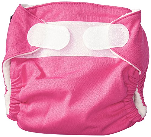 Imagine Baby Products Newborn Stay Dry All-in-One Hook and Loop Cloth Diaper, Raspberry