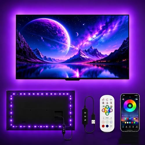 Image of MORIACC LED Lights for TV, 13.1ft Behind TV Backlight for 32-65 Inch TV, Music Sync Strip Lights with APP and Remote Control, USB Powered for Gaming Bedroom Home Decor