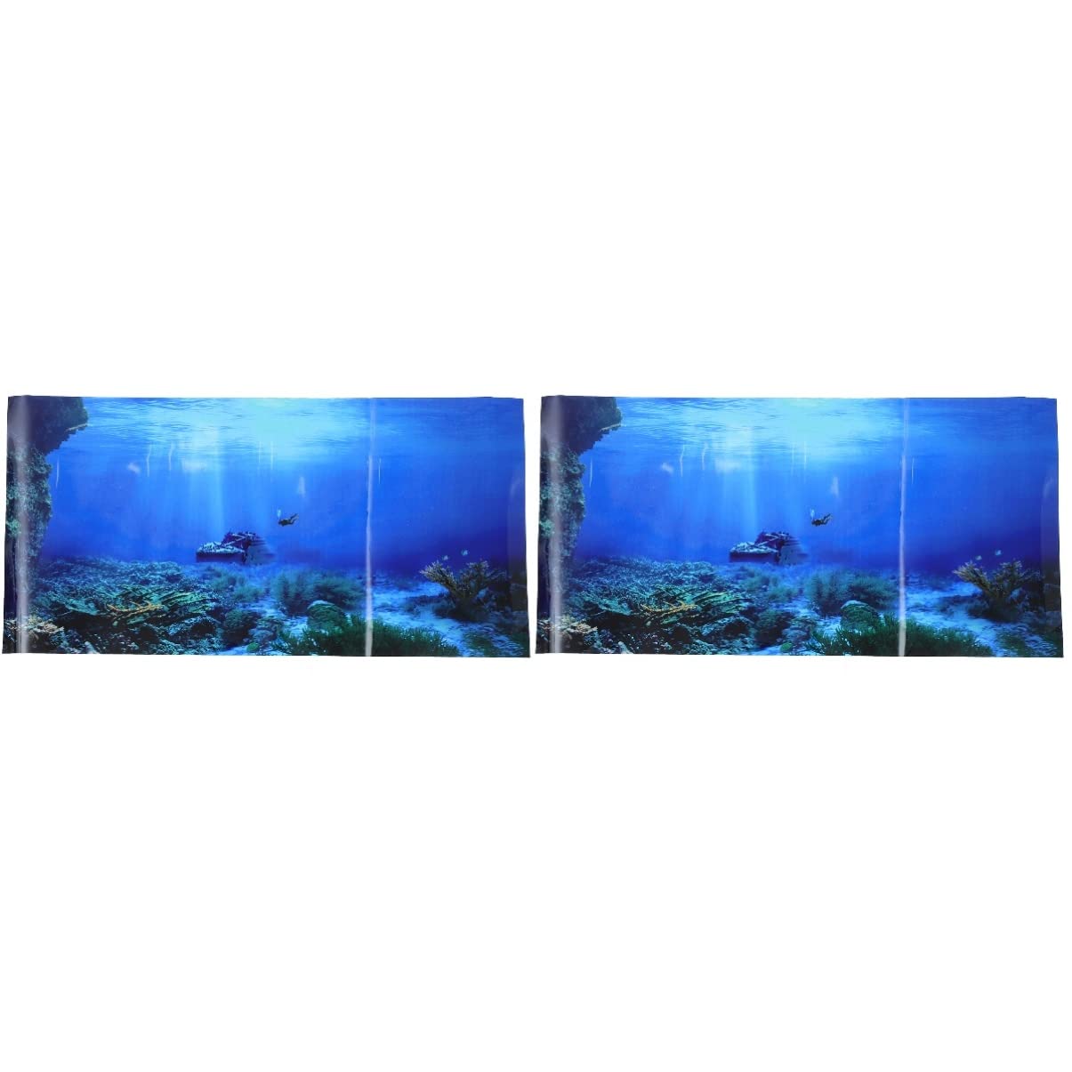 Mipcase 2piezas Póster Decorativo Acuario Adhesivo De para Peceras Efecto Realista Resistente Al Deslumbrante para Decoración De Acuarios y Terrarios