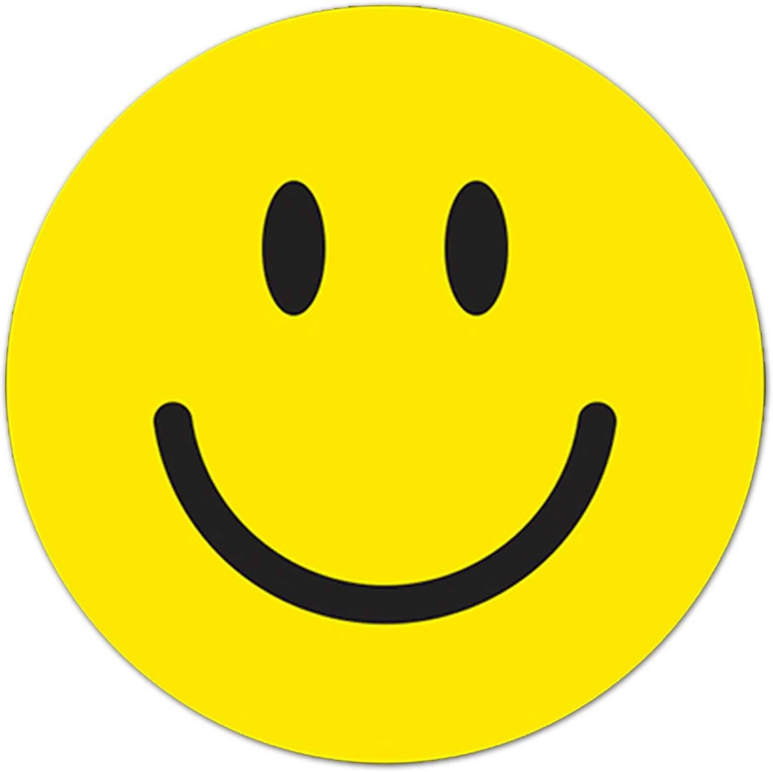 Happy Face Vinyl Window Stickers (Yellow 6") (12 per Pack)