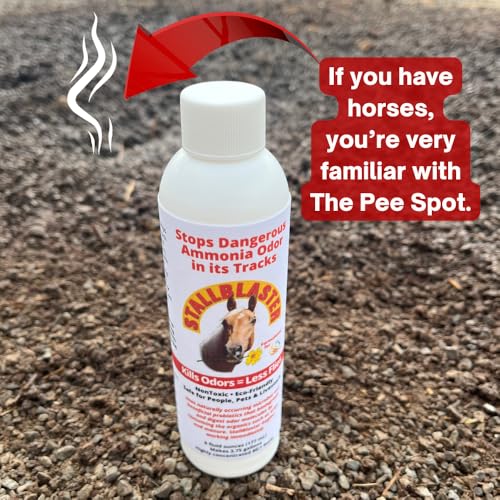 StallBlaster Ammonia Odor Control Solution, 6 Fl Oz 80:1 Concentrate = 3.75 Gallons - Eliminates Dangerous Unhealthy Ammonia Odors/Vapors in Horse Barn, Horse Trailer, Paddock, Livestock Pen - Thumbnail 3