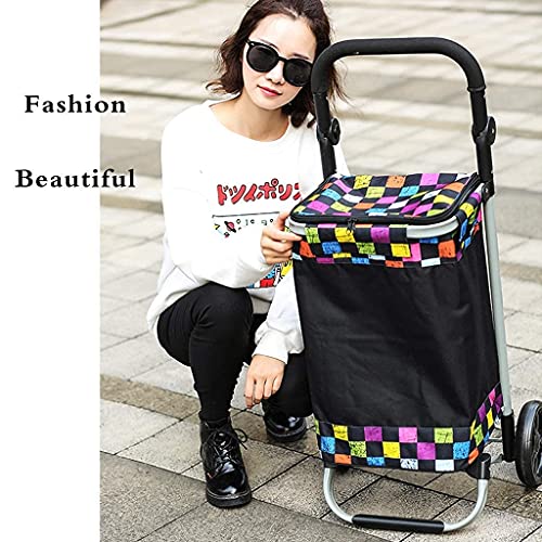 Multifunktions-Einkaufswagen Küchenaufbewahrungswagen Einkaufswagen Zusammenklappbarer Einkaufswagen… – Bild 5