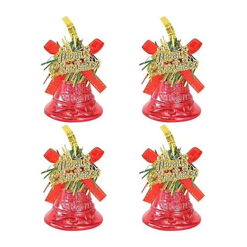 Campanas de Navidad para decoraciones, de campana para árbol de Navidad | 4 campanas decorativas pequeñas para adorno de árbol, decoraciones de Navidad, campanas, colgante para árbol de