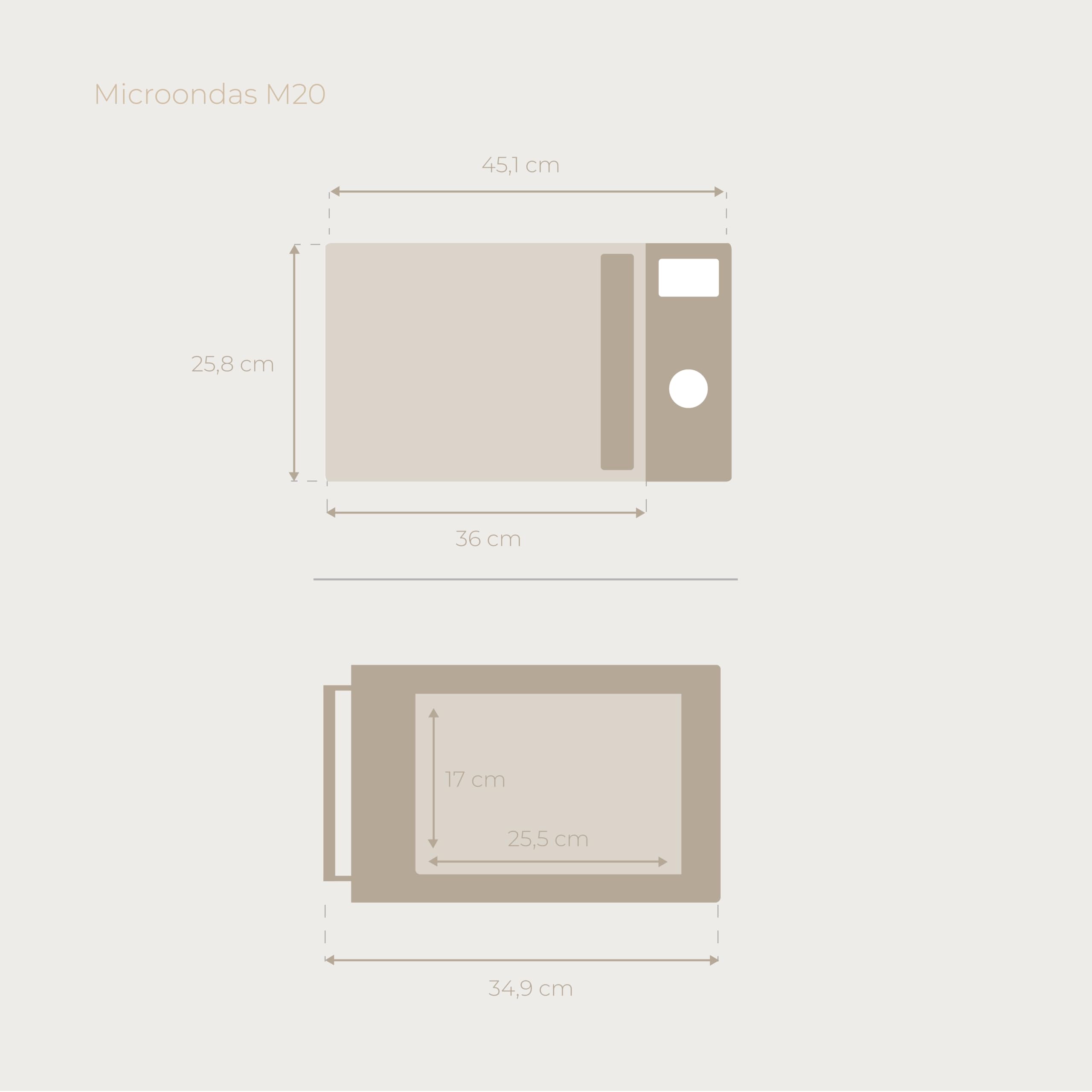 EVVO Microondas M20 White - Horno Microondas Libre Instalación con Función Grill, 800W, Capacidad 20l, Display Digital, Panel Control Táctil, Puerta Efecto Mirror, Bloqueo Infantil, Blanco
