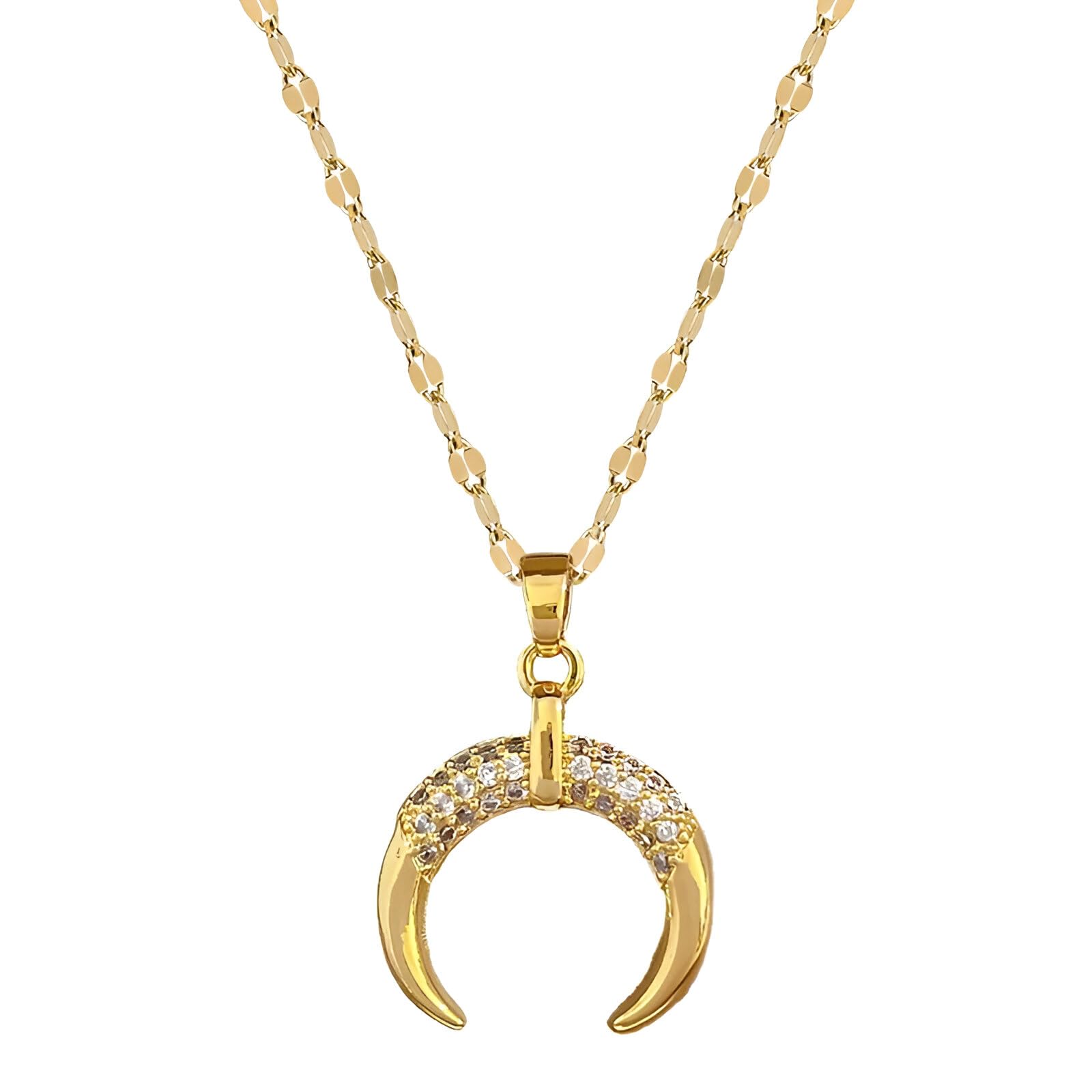 Accessori per Ragazze Feng Shui in Argento Sterling 925 per Donne e Uomini, collane con Ciondolo con Piccole Perline Rotonde Vintage a Mezzaluna, Collana a Mezzaluna di Fase