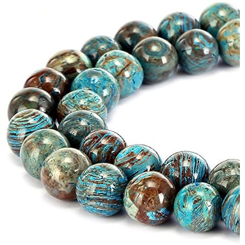 Gorgeous Natural Crazy Blue Lace Agate Gemstone Smooth Round Loose Beads 15.5 inch For Jewelry Making (12MM) Cover
