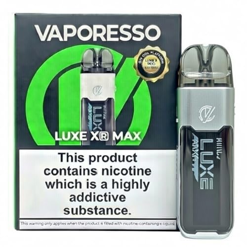 Vaporesso LUXE XR Max Kit Vape 80W 2800mAh Batería 5ml fit LUXE X/XR Pod MTL to DTL Vaping E Cigarette Vaporizador Sin Nicotina ((DTL single Pod) Plata)