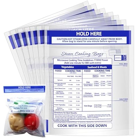 36 Pcs Zipper Steam Bags Reusable Microwave Steam Cooking Bag Frozen Food Steamer Bag Microwave Steam Bags for Vegetables Potatoes Meat (36) Cover