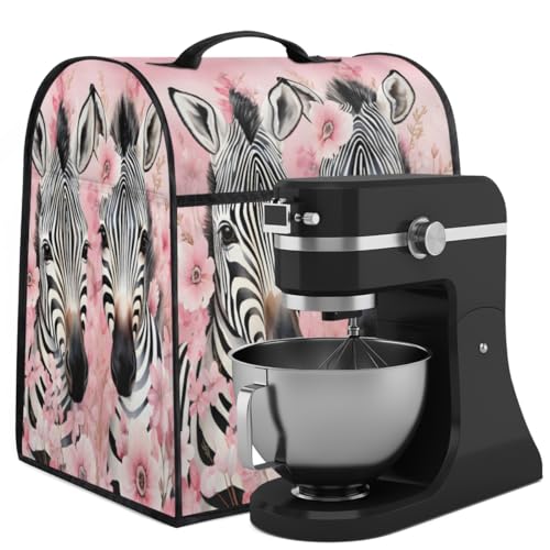 Coffee Maker Cover Flower Zebra Kitchen Appliance Covers Small Appliance Covers Blender Cover Juicer Cover Dust Covers for Kitchen Appliances with Top Handle and Pockets,Washable,B283