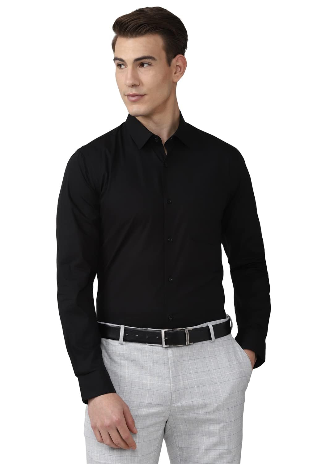 Peter EnglandMen's Cotton Solid Slim Fit Shirt