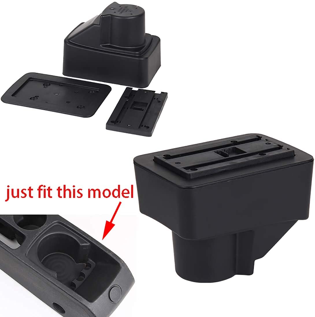 Accoudoir Central Universel Pour Ford Fiesta, Courier, C-Max - Noir Carbone - Neuf