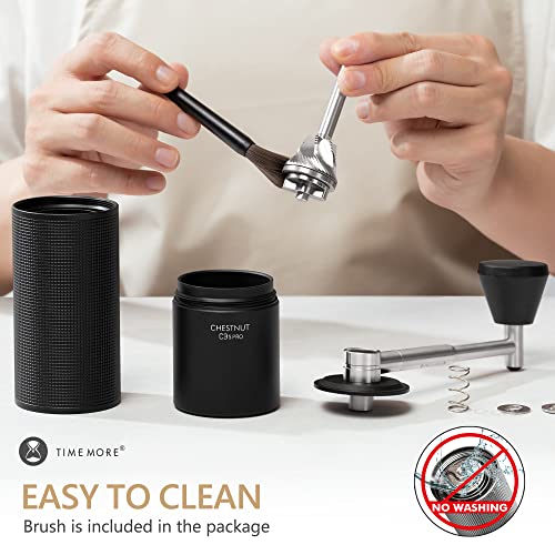 Image of TIMEMORE Chestnut C3S PRO Manual Coffee Grinder, Stainless Steel S2C Conical Burr Coffee Grinder, Hand Coffee Grinder with Foldable Handle, Adjustable Grind Setting for Espresso to French Press, Black