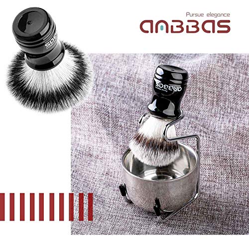Anbbas Synthetic Badger Shaving Brush,3in1 Kit with Stainless Steel Shaving Stand and Bowl for Men Wet Close Shave - Image 3