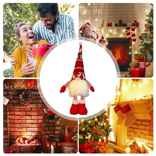 Decorações de Natal do Gnomo | Estatuetas anãs de pelúcia luminosas de LED,Decorações de pelúcia bon