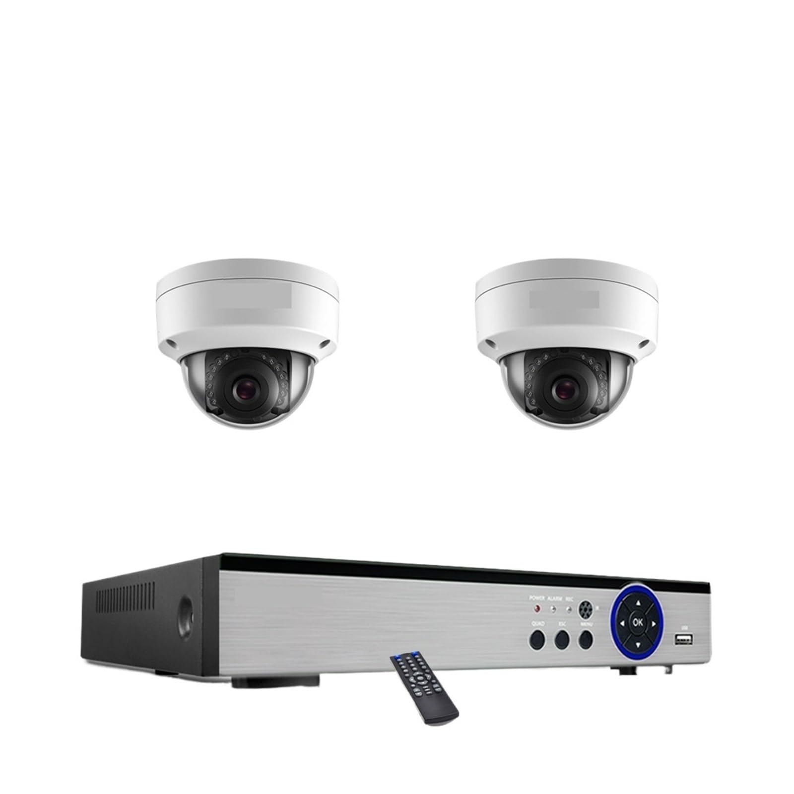 Zestaw 8-kanałowy POE NVR 4K AI Kamera Bezpieczeństwa Z Detekcją Twarzy Nagrywanie Dźwięku Wewnątrz Zewnątrz Kopuła Wodoodporny Do Monitoringu Wideo P2P(None,4CH NVR x 2PCS 2K)