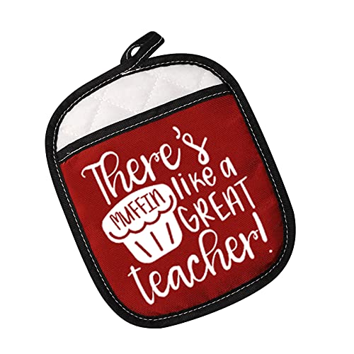 Teacher Appreciation Gift There's Muffin Like A Great Teacher Pot Holder Teacher Thank You Gift (Muffin Great Teacher Red) #TOP27