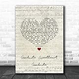 Goodnite Sweetheart Goodnite Script Heart Song Lyric Print