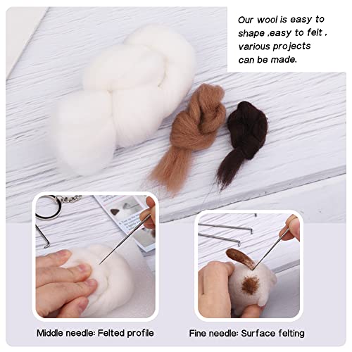 Image of QMNNMA Needle Felting Kits for Beginners, Siamese Cat Wool Felting Kit
