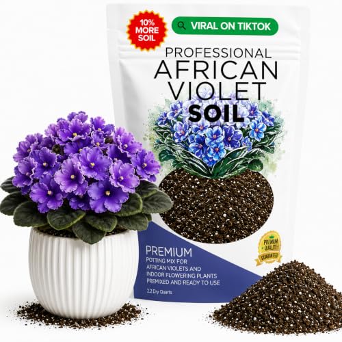Professional African Violet Soil Mix Large 2.2 Quarts Ready to Use Premium Potting Soil for African Violet Plants Indoor Flowering Soil Peat Moss Coco Coir Perlite Dolomite Made in USA
