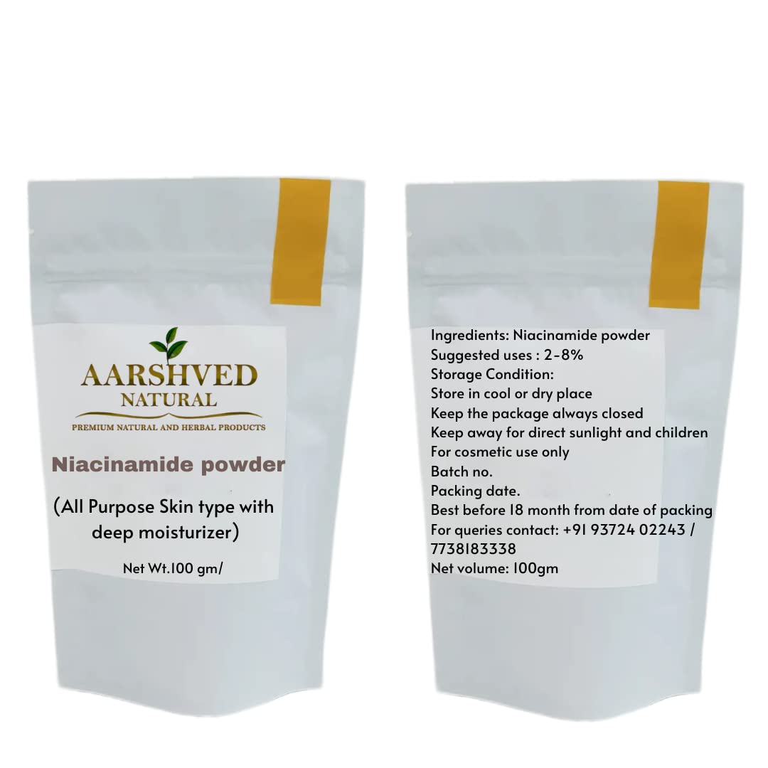 AARSHVED Niacinamide Powder (100GM) DIY Cosmetic Product for Face Serum Acne Marks Skin Clarifying Anti Acne Serum for Oily & Acne Prone Skin Niacinamide for all skin type