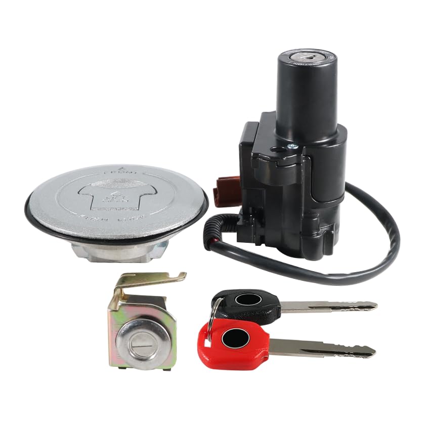 Ignition Switch Fuel Gas Cap Seat Lock Keys Replacement Kit 35010-MJW-A82 35010-MGZ-A00 35010-MGZ-A01, for Honda CB500 2013-2018 for Honda CB500F / FA 2013-2018, CB500X /XA
