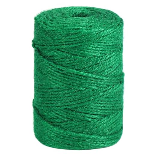 Tenn Well Jute Garden Twine, 328 Feet 3mm Heavy Duty Tomato Twine, Green Plant Ties for Gardening, Climbing Plants, Vegetables, Crafting