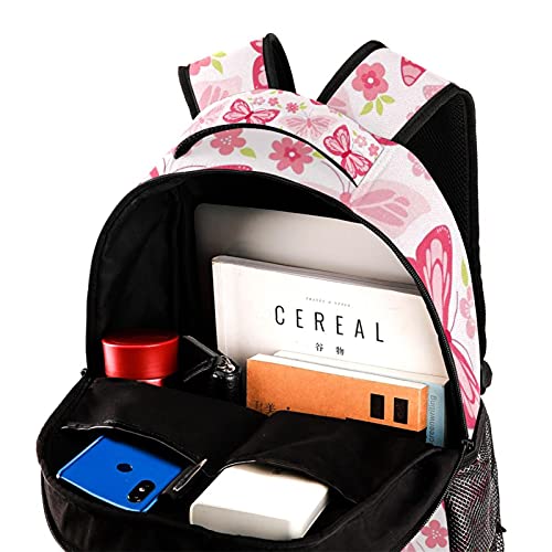 Sac à dos ordinateur portable grande capacité à fleurs pour étudiante