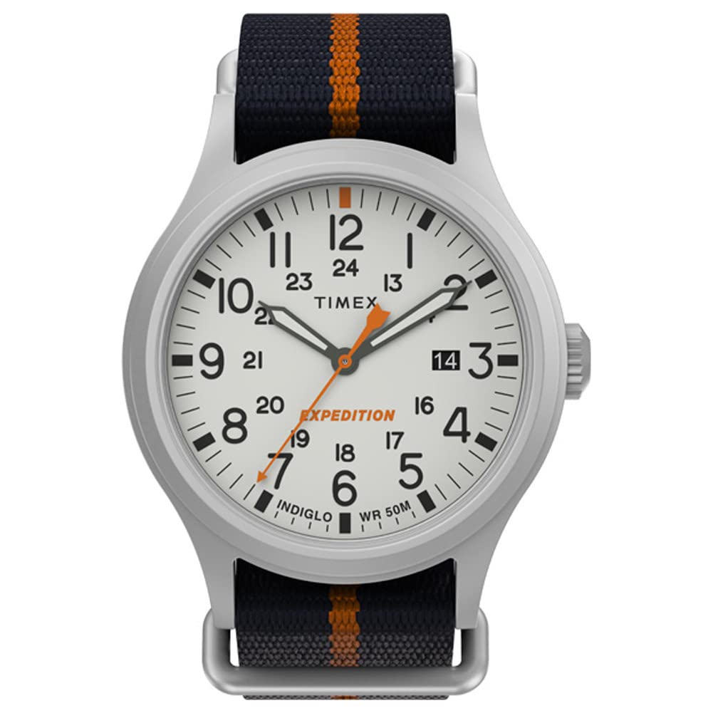 Timex Men's Expedition Sierra 40 mm Watch - Blue Fabric Strap and White Dial TW2V22800
