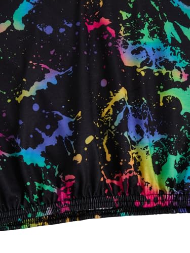 Milumia Girl's Splash Ink Print Tee Crewneck Short Sleeve Trendy Crop Tops Tshirt4