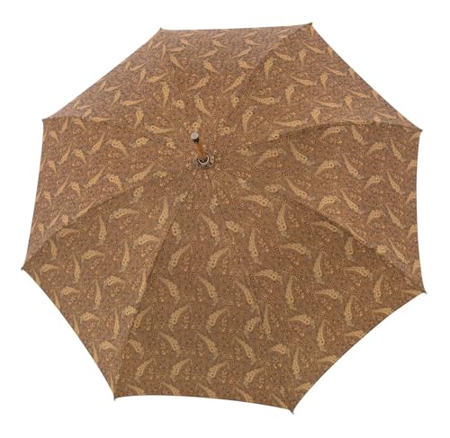 Paraguas Norfolk Cottage Brown marrón con puño de madera elegante