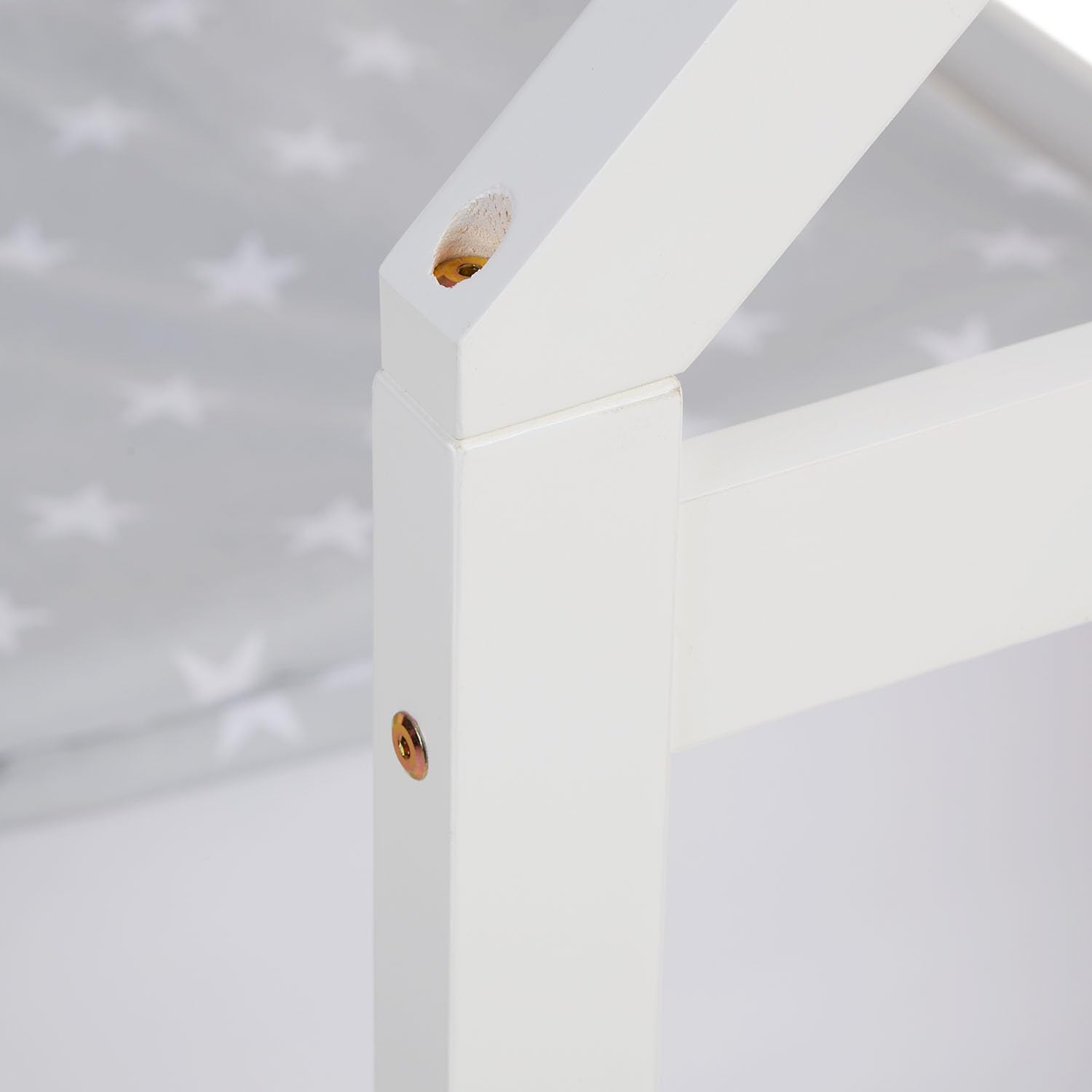 Homestyle4u Hausbett 80x160 Weiß mit Rausfallschutz & Lattenrost | Montessori Bodenbett aus Massivholz Kiefer, Kinderbett für Jungen & Mädchen, stabiles Hausdesign Bettgestell