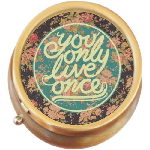 Yolo You Only Live Once Brass Round Pill Box