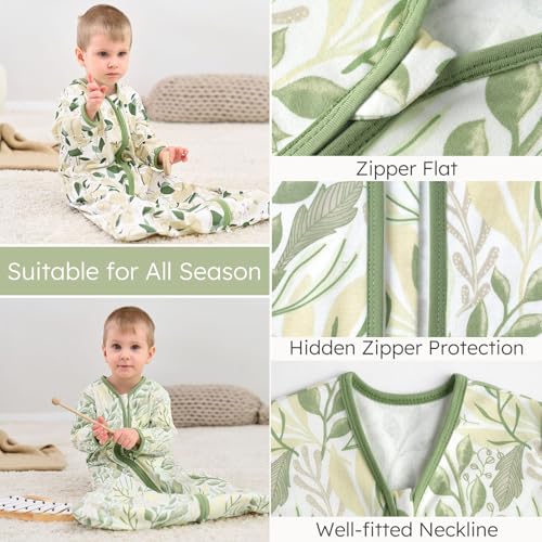 Image of Yoofoss Baby Sleep Sack 0-6 Months Long Sleeve Wearable Blanket Baby 100% Cotton 2-Way Zipper 0.5 Tog Newborn Sleeping Sack, Lightweight(Small)