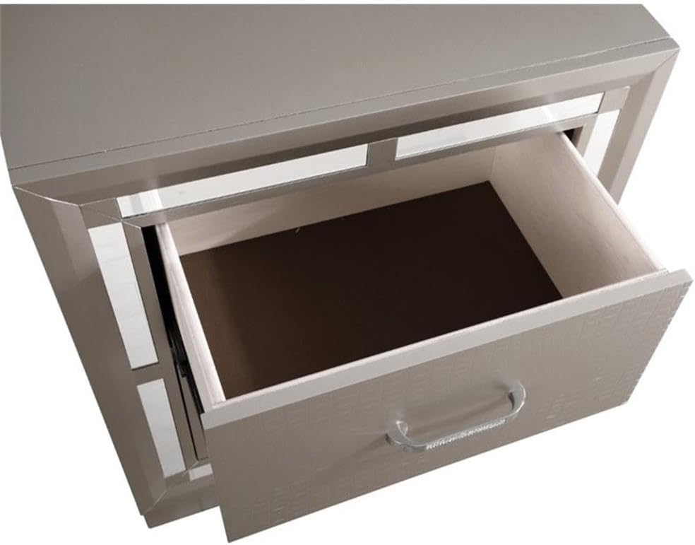 Glory Furniture Alana Nightstand in Silver Champagne