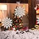 Naler 24 x Schneeflocken Weihnachten Deko für Weihnachtsbaum Glitzer Weiß Weihnachtsbaumschmuck