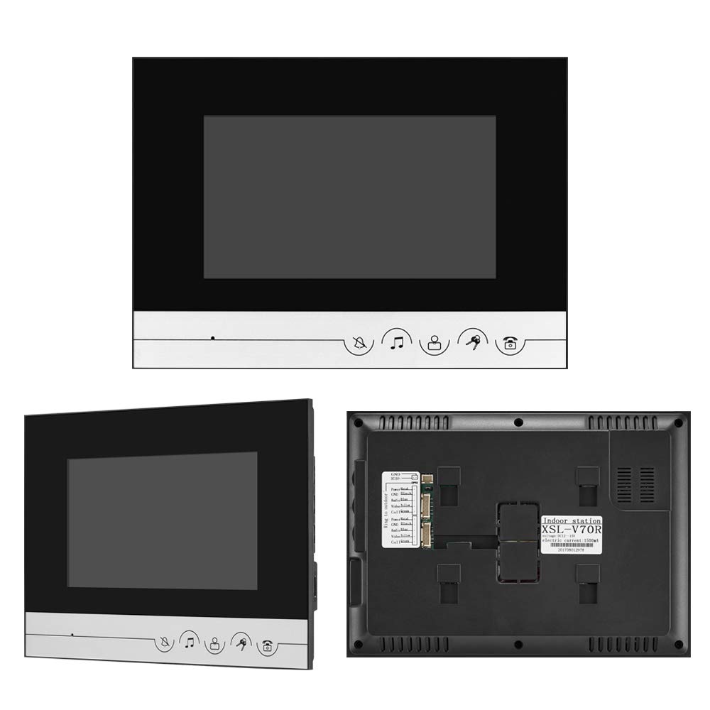 Diginex Hfeng Video Intercom System 2 Monitors Video Door Phone Pantalla de 7 Pulgadas Clear para Home Video Door Bell Camera Night Vision MAX a 100 Metros