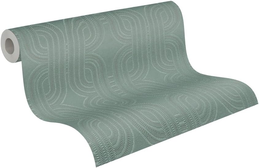 A.S. Création 399375 Non-Woven Wallpaper with 3D Effect - High-Quality Wallpaper Graphic in Blue, Green, Brown, White - Non-Woven Wallpaper 3D Look - Made in Germany