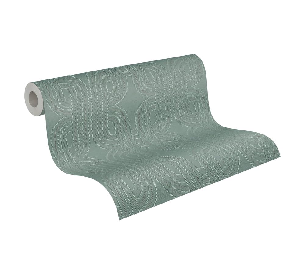Papel pintado no tejido 3D azul y verde A.S. Création 399375