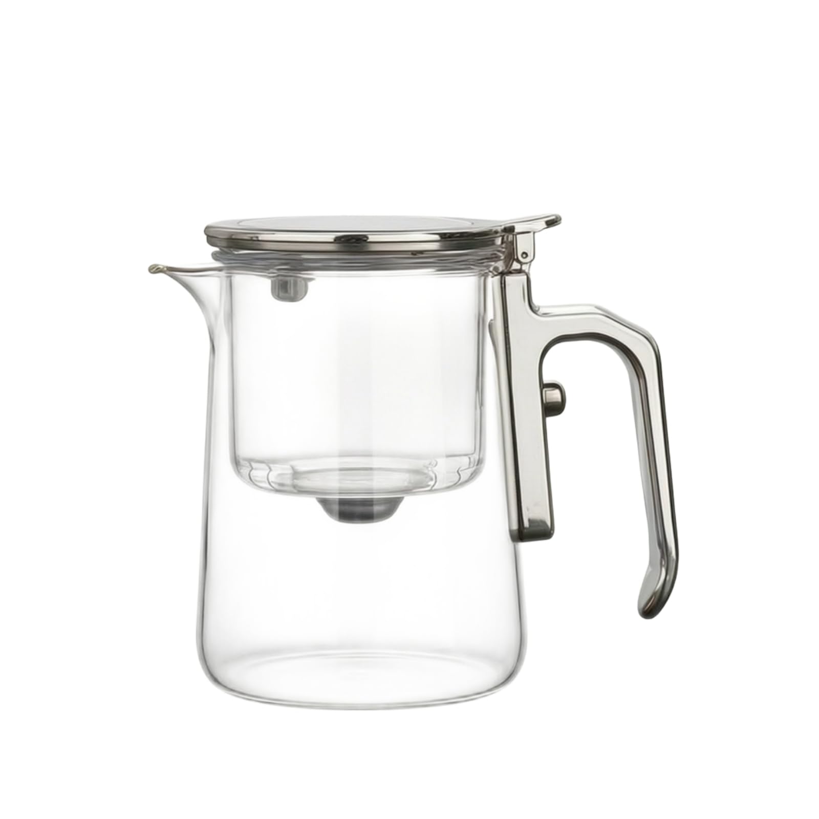 Sharplace Teekanne Teekessel Teebereiter Teeglas aus Klarem Borosilikatglas mit Abnehmbarem Einsatz für Kontrolliertes Ziehen Und Elegante für Zuhause Büro, Array, Silber, 600 Ml
