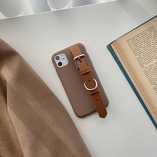 Housse silicone iPhone 6 mate bracelet cuir auburn protection poignet