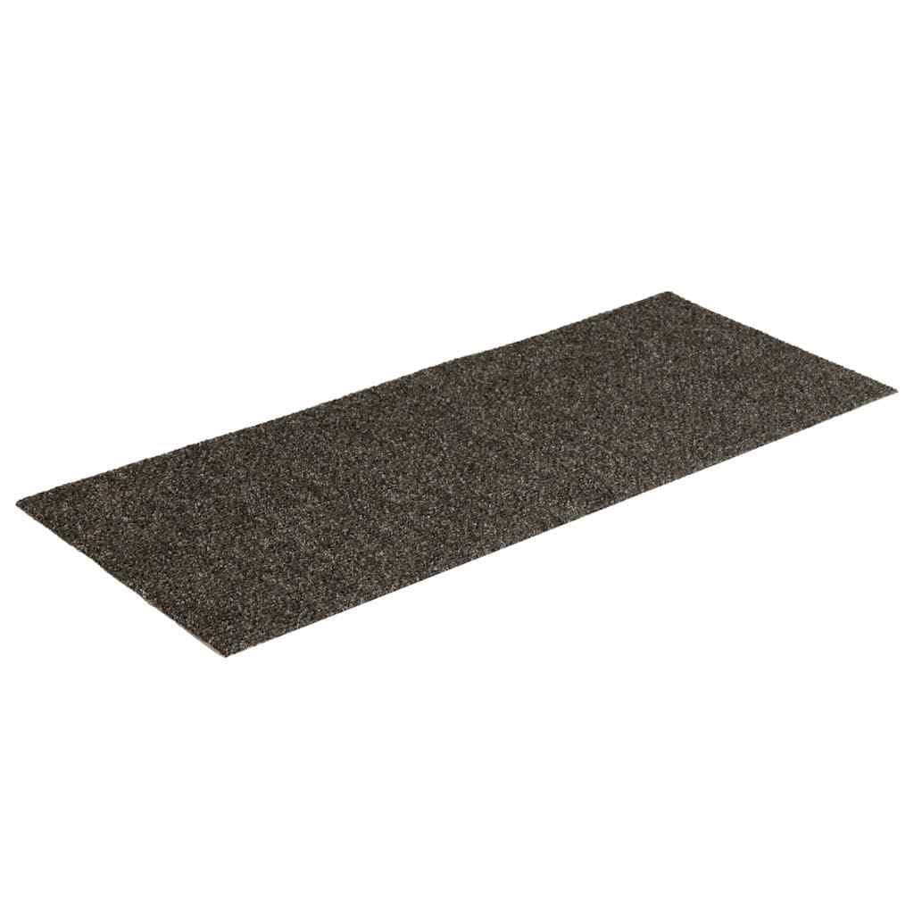 15 STK. Stufenmatten Selbstklebend 60x25 cm Treppenmatten rutschfest Anthrazit Trittschutz Treppenteppich Treppenstufenmatten