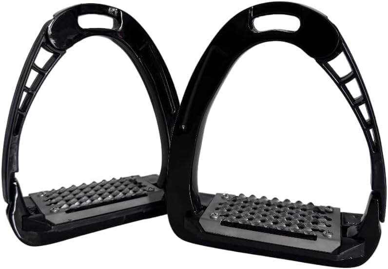 EXTREME Black Horse Safety Stirrup Irons | 4.75" Quick Release Aluminium Stirrups | Lightweight, Durable & Secure Rider Design