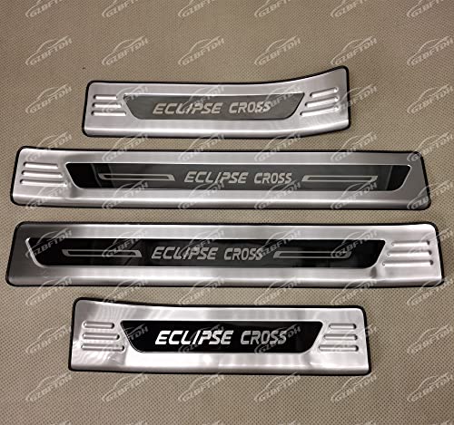 Gzbftdh Auto Parts For Mitsubishi Eclipse Cross 2018-2022 Accessories, Car Door Sill Scuff Cover Protector,Stainless Steel Kick Panels Door Entry Guard Trim Plate #TOP5