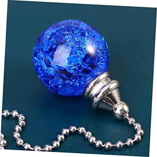 Image of Mobestech Ceiling Fan Pull Chain Extender Pull Chain Light Fixture Ceiling Fan String Replacement Crystal Fan Pulls Crystal Ball Fan Pulls with Connector Zipper Blue