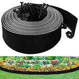 Extra Tall 10-Meter No-Dig Garden Edging Border, 10CM-Height Heavy Duty Landscape Edging with 30pcs Stakes for Garden, Flower Beds, Lawn Edging & Driveways