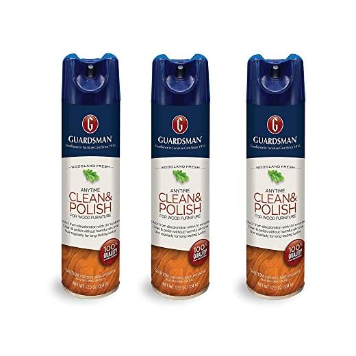 Guardsman Clean & Polish For Wood Furniture - Woodland Fresh - 12.5 oz - Silicone Free, UV Protection (3)