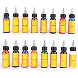 16 Farben Tattoo Ink Tätowierung Tinten, Natürliche Langlebige Pigment für Augenbrauen Lippen Eyeliner, Microblading Make Up Körper Art Tinten, Professionelle Tattoofarbe Set