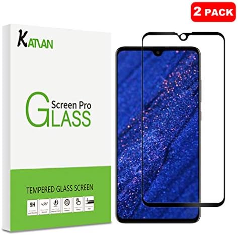 [2 Pack] KATIAN Compatibe Huawei Mate 20 Screen Protector, HD Full Coverage Protector[Anti-Scratch] [No-Bubble] [Case-Friendly], 9H Tempered Glass Screen Film for Huawei Mate 20 [Black]