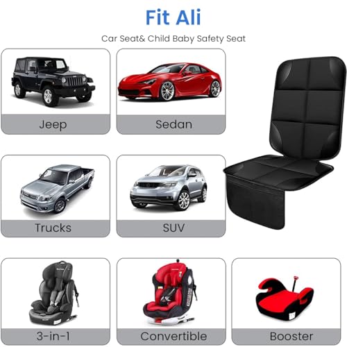 Image of STHIRA Car Seat Cover Protector,Waterproof 600D Fabric Car Seat Protector with 2 Storage Pockets Safe for Chilidrens,Anti-Slip&Resistant Pet Car Seat Protector Cooling Seat Cushion for Dogs,SUV,Sedan